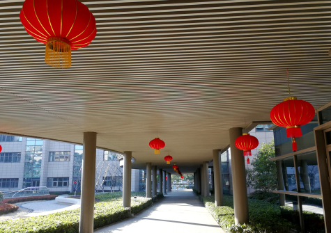 掛燈籠，貼春聯  蘇化科技園內年味濃